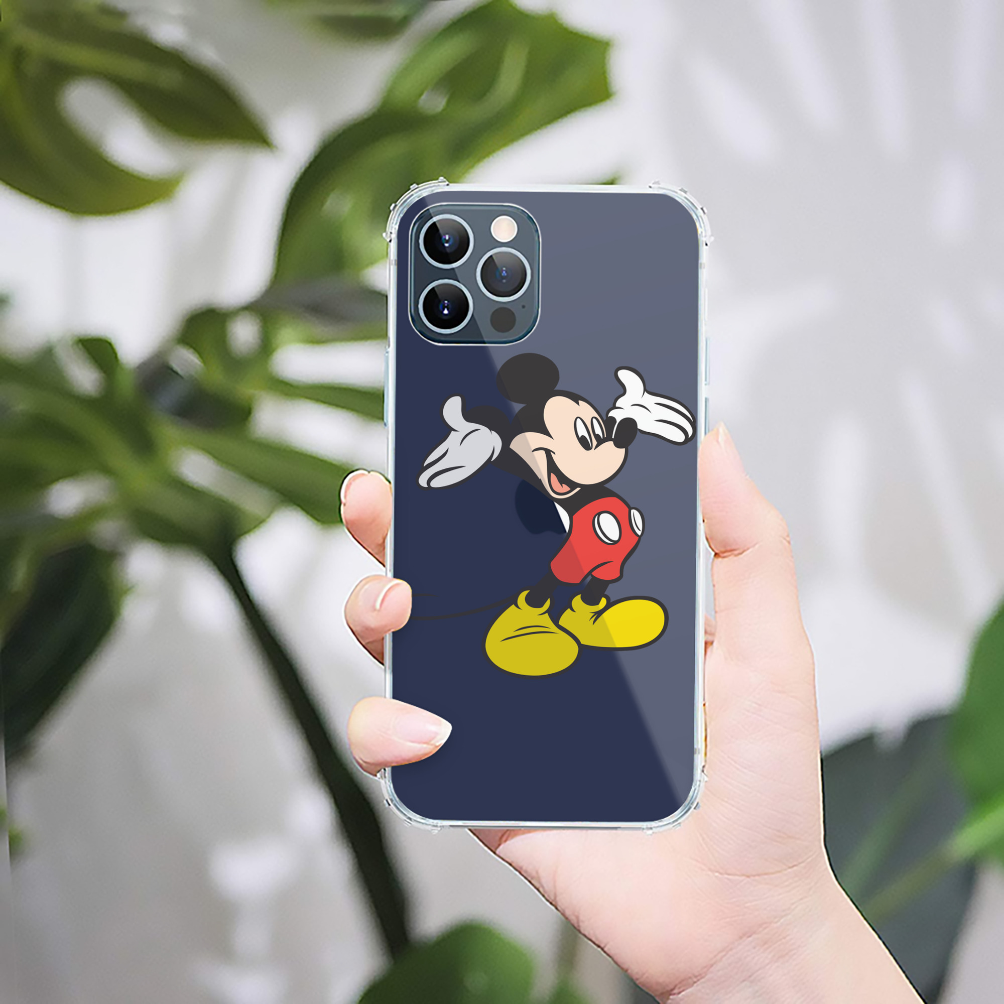 （画像用） ミッキーマウス Mickey Mouse 【iPhone 12シリーズ対応】透明スマホケース（クリアソフトケース）